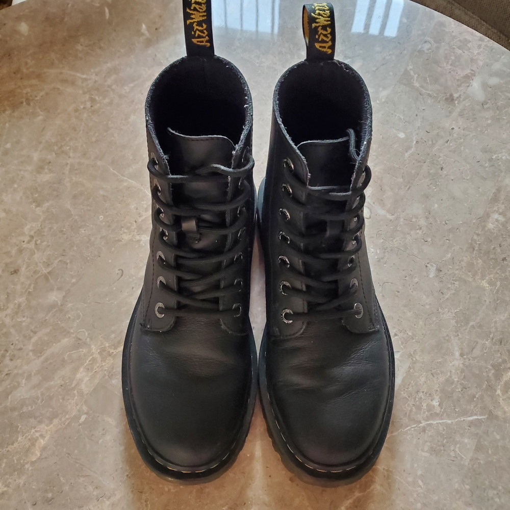 Dr. Martens Black Leather Lace-Up Combat Boots